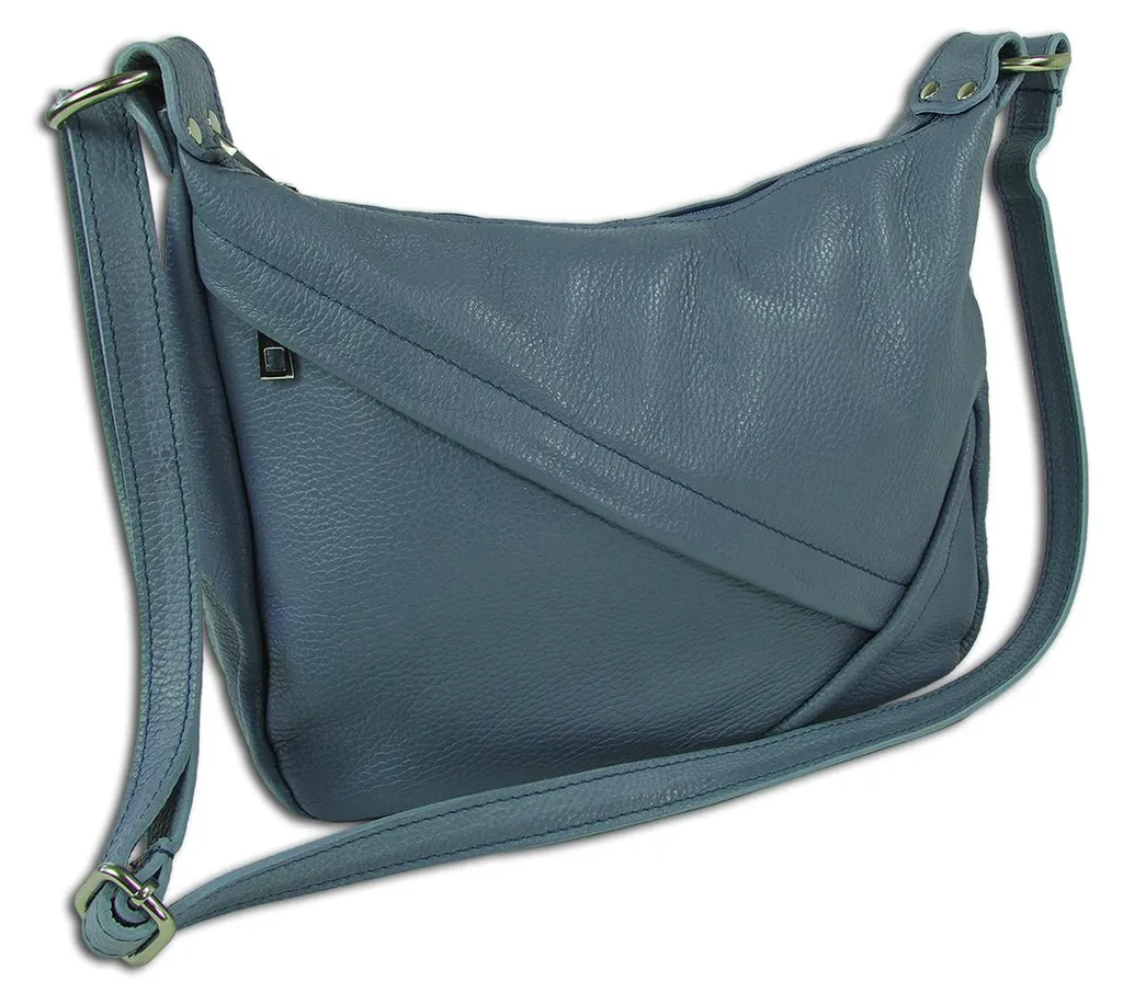 Sac bandoulière spacieux Toscanto bleu pigeon : fini le manque de place