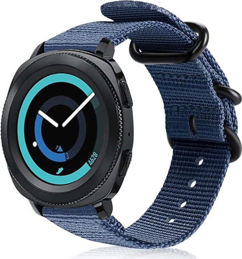 Strap-it Samsung Gear Sport Nylon Schnallenarmband (Blau) Produktbild 