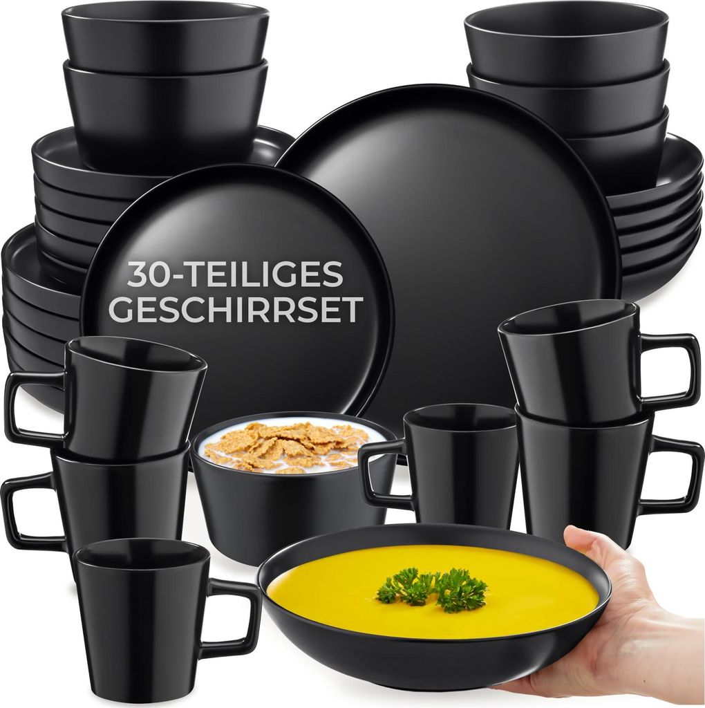 tectake® Kombiservice Una für 6 Personen ineinander Produktbild 