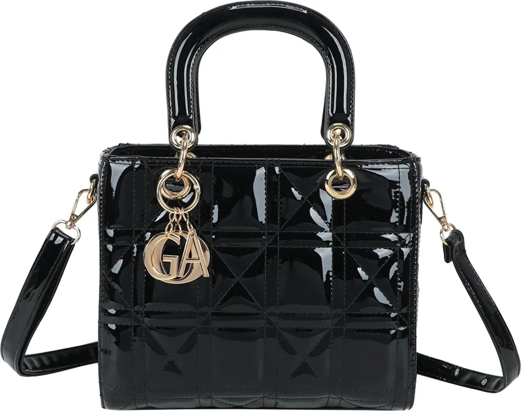 Pochette de soirée noire pour femme Gallantry à motif géométrique