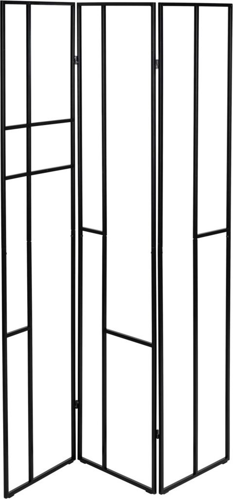 WENKO Industrial Paravent Shakti Schwarz Metall Raumtrenner Garderobenständer