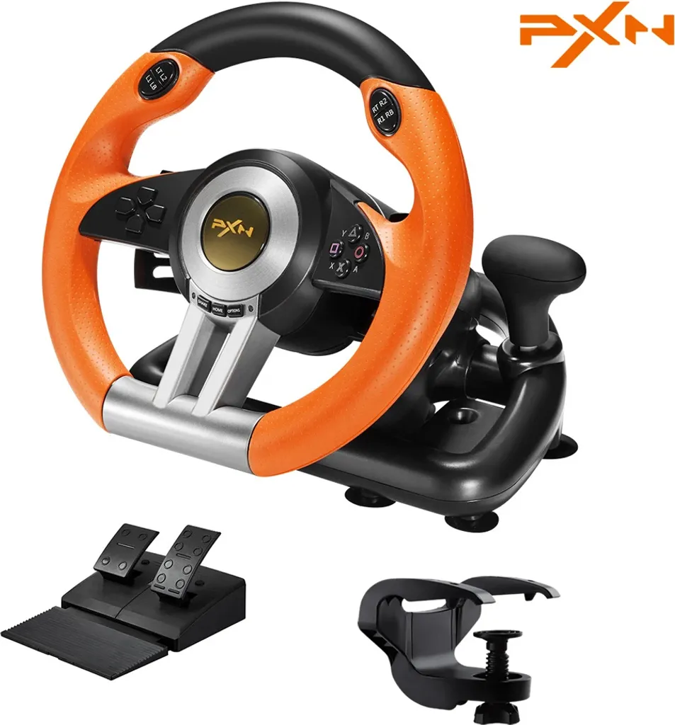 Volant de course gaming optimisé pour setup PC et console - Pack 180° - 2