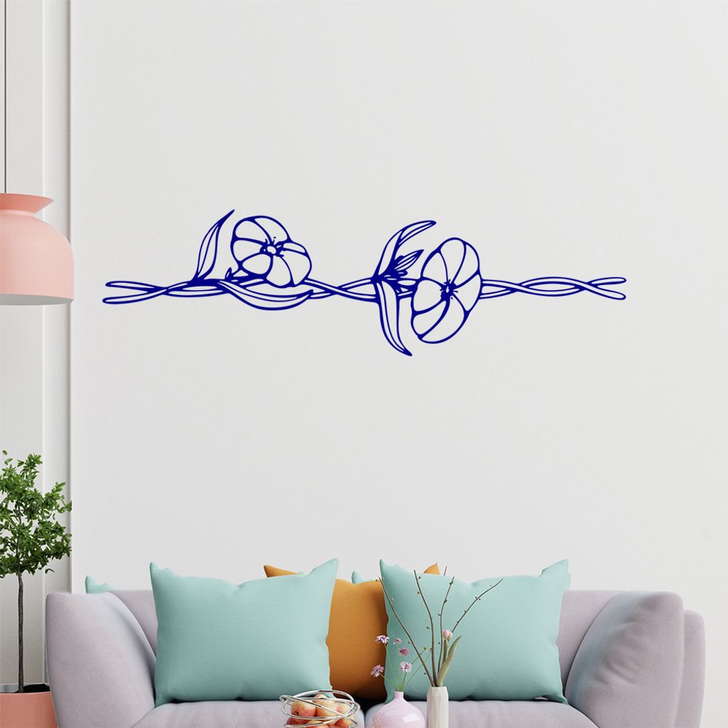 Blumen - Ranken Wandtattoo in 6 Größen - Wandaufkleber Wall Sticker - Dekoration, Küche, Wohnzimmer, Schlafzimmer, Badezimmer