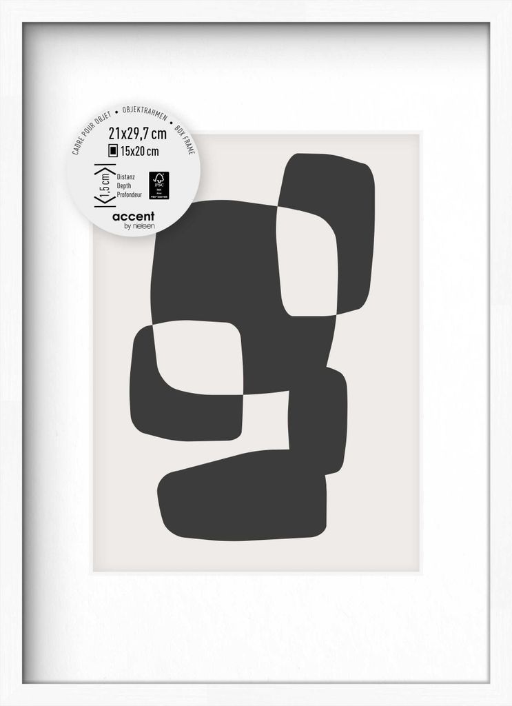 accent by nielsen Holz Bilderrahmen Aura, 21x29,7 cm (A4), Weiß