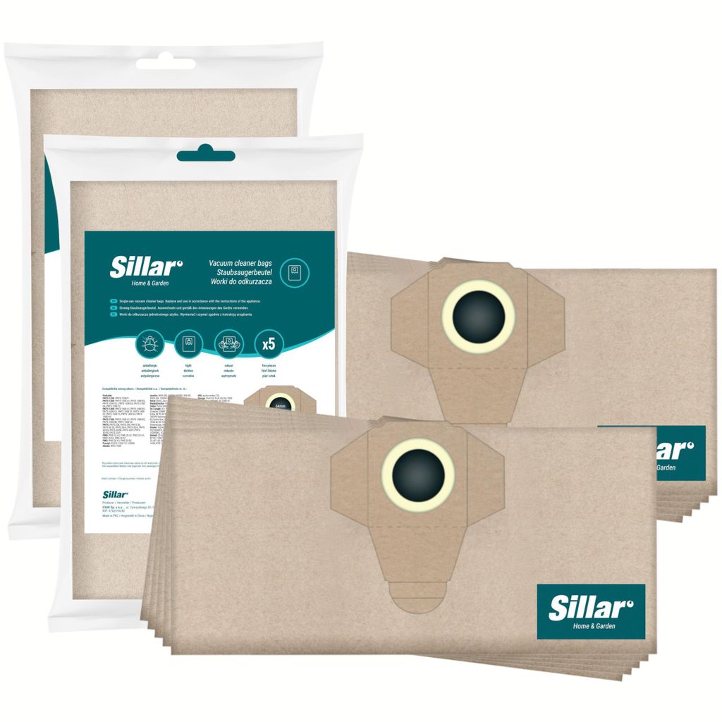 Sillar 10 sacchetti per aspirapolvere per Parkside PWD PNTS Immagine del prodotto 