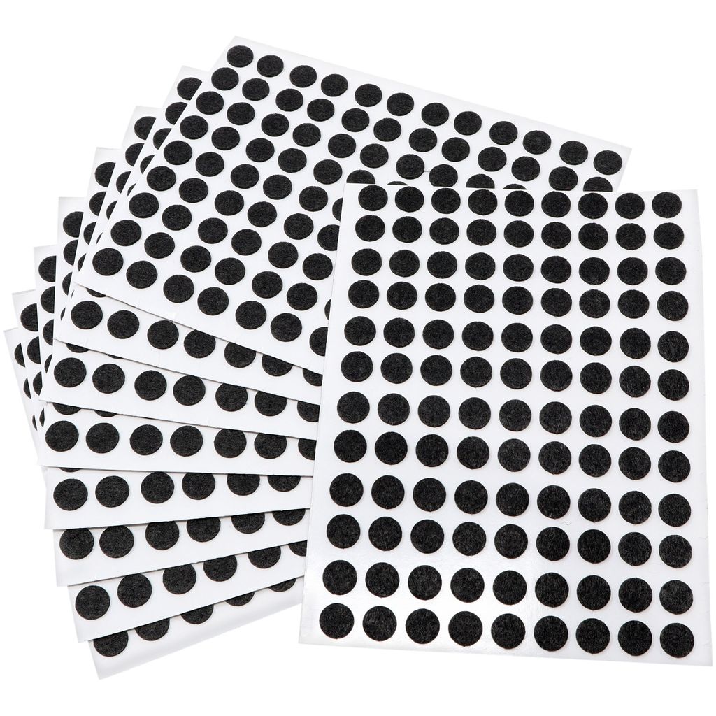Adsamm | 1080 x Filzgleiter | Ø 10 mm | Schwarz | rund | 1.5 mm dünne selbstklebende Filz-Möbelgleiter in