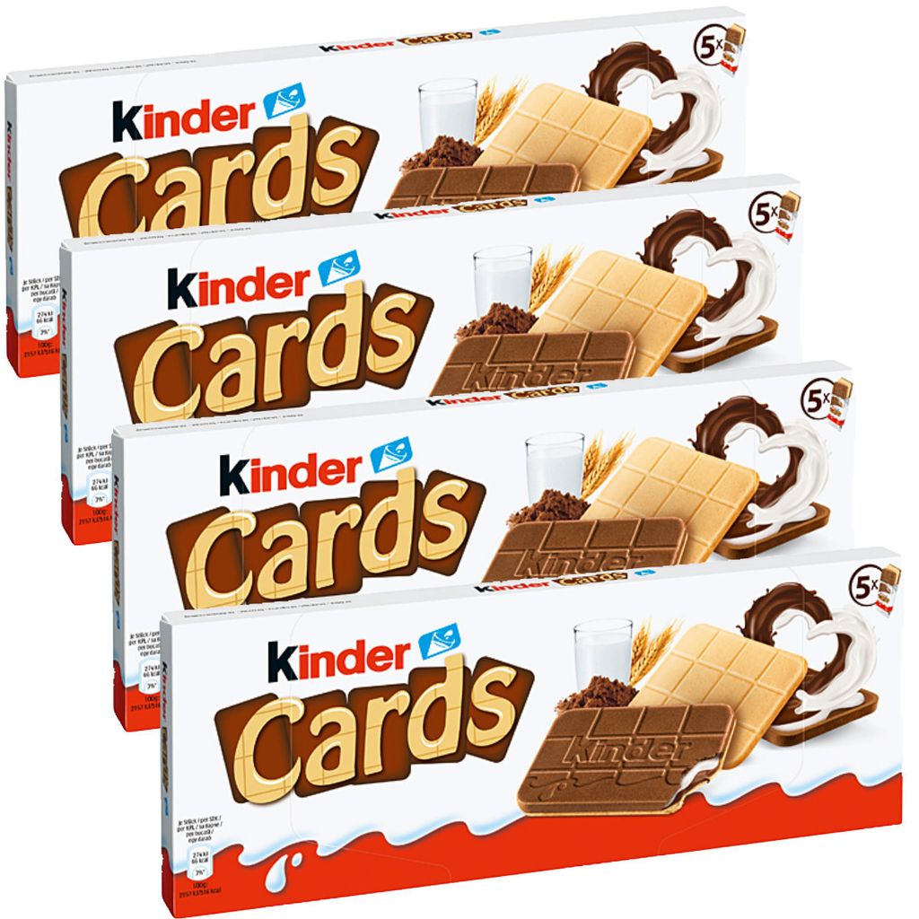 Kinder Cards chrumkavé oplátky s kakaom 128g 4-pack Obrázok produktu 
