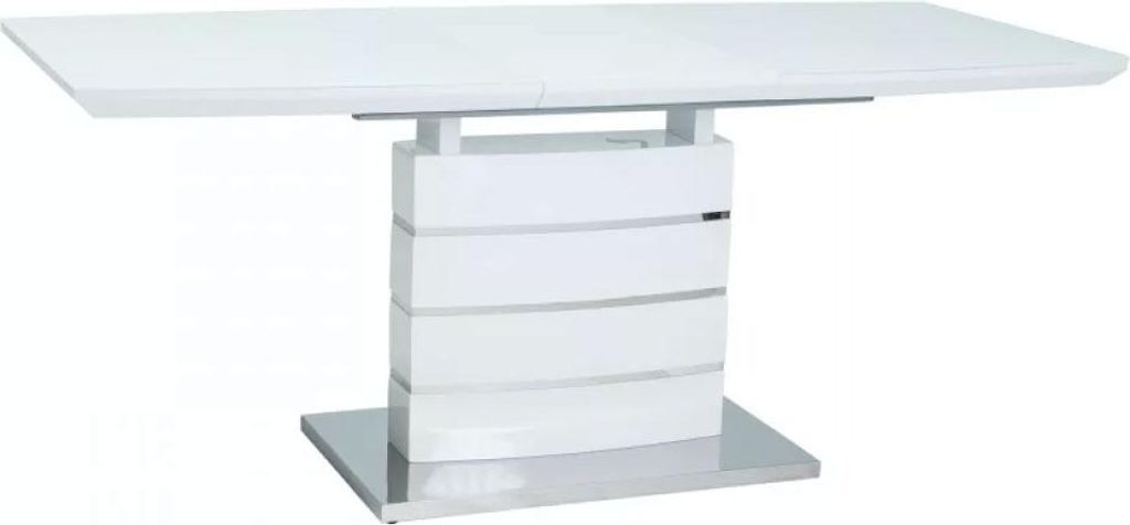 Esstisch Säulentisch Leonardo 140-180x80x76cm weiß lackiert ausziehbar (18824)