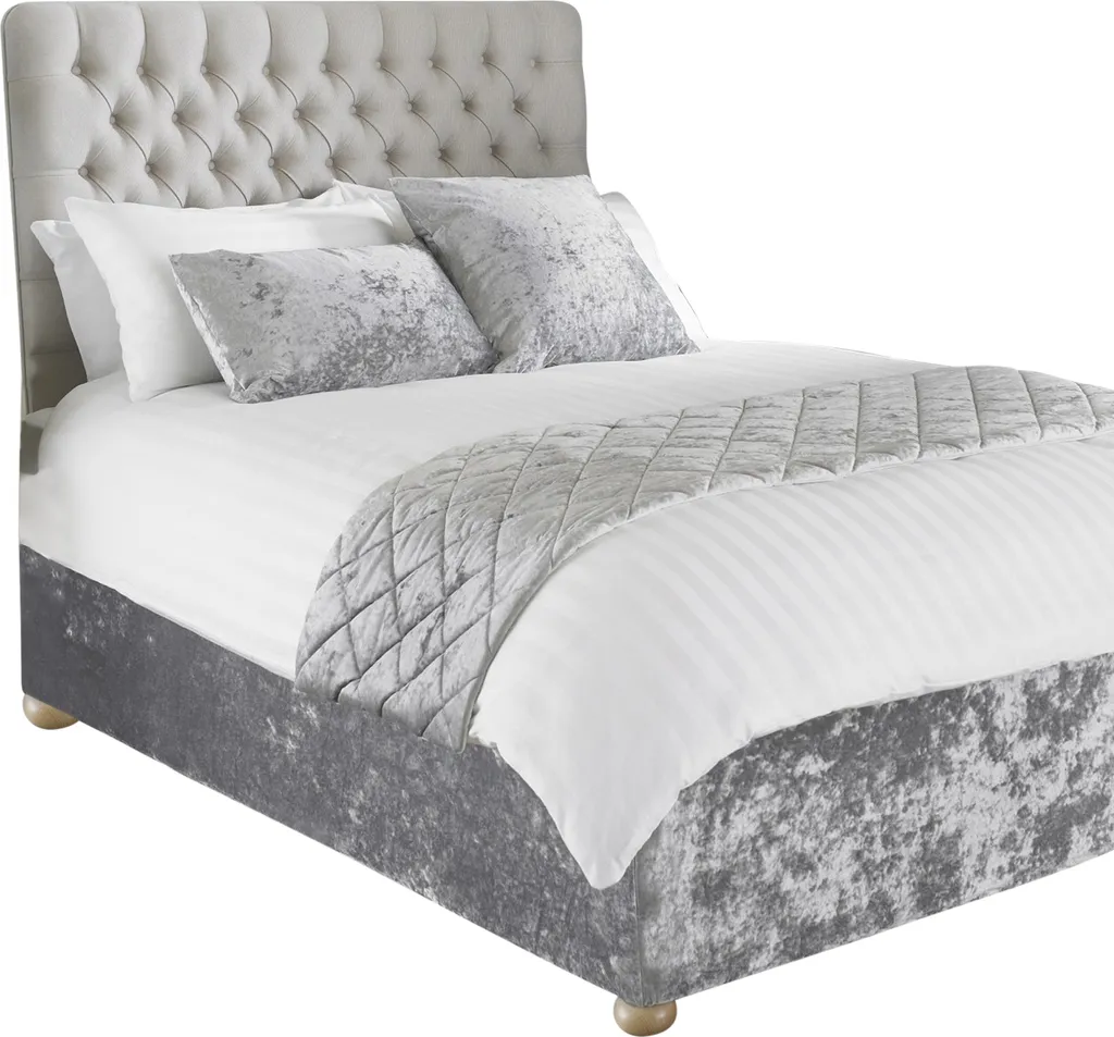 Drap-housse 180x200 cm grand lit de luxe en tissu doux gris argent