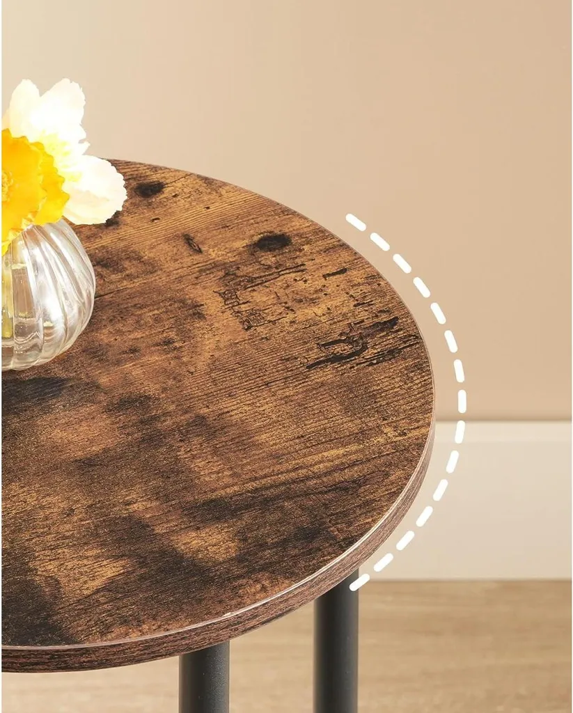 Table d'appoint ronde compacte idéale pour les petits espaces de vie - 8