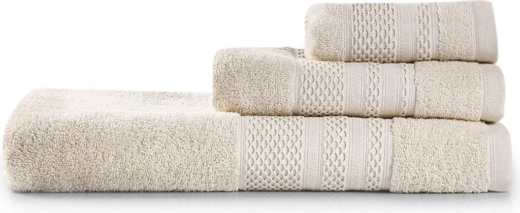 Mijolnir Piramit Stone Set 3 Asciugamani 100% Cotone 50x90cm - Qualità Turca