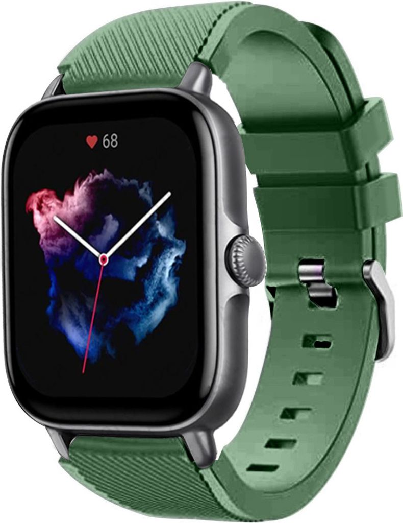 Strap-it Amazfit GTS 3 Silikonarmband (Armeegrün)