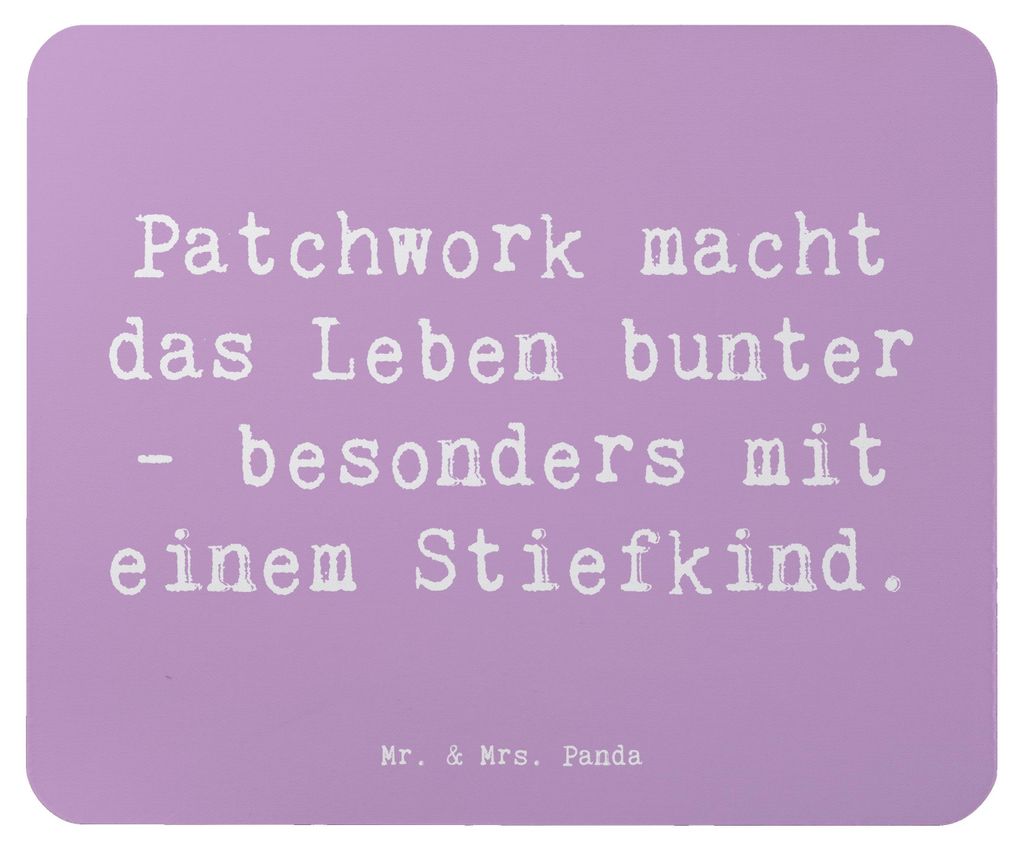Mr. & Mrs. Panda Mouse Pad Spruch Buntes Stiefkind - Lavendeltraum - Geschenk, pc mauspad, Leben, Lächeln, mousematte, Familienliebe, Geburtstage,...