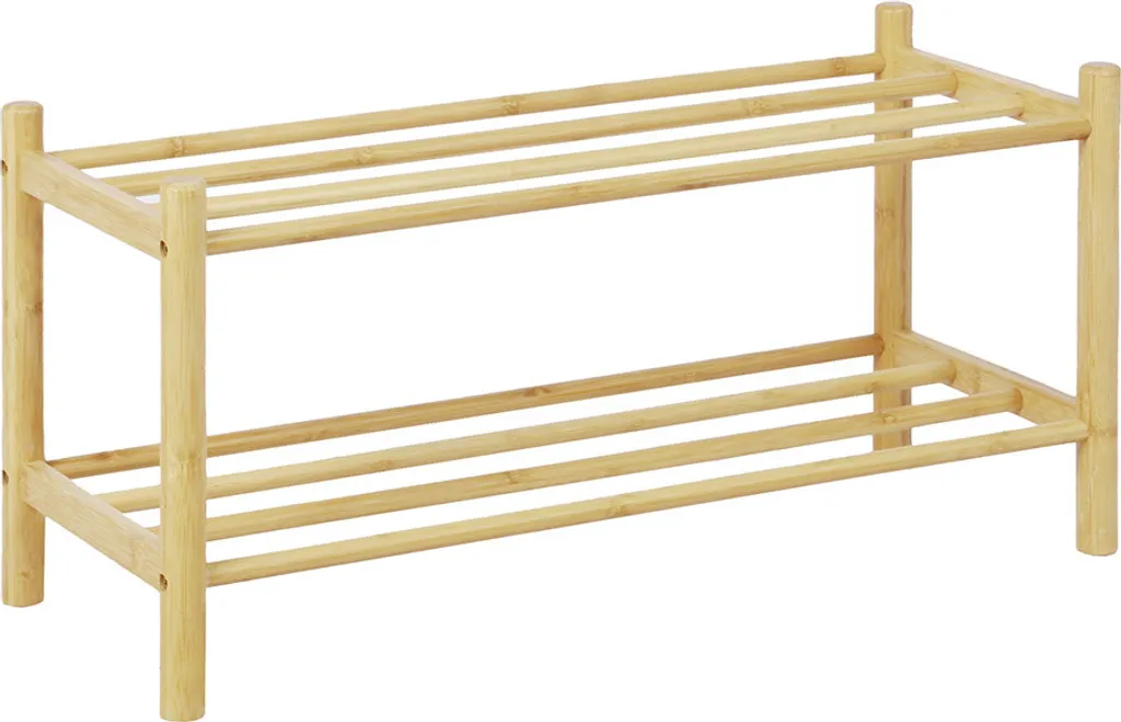 Meuble à chaussures Rheta pour entrée étroite et gain de place bambou