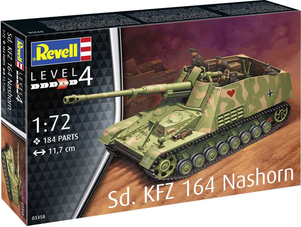 Chasseur de Chars Nashorn Sd.Kfz. 164 Revell 1:72 Haute Précision