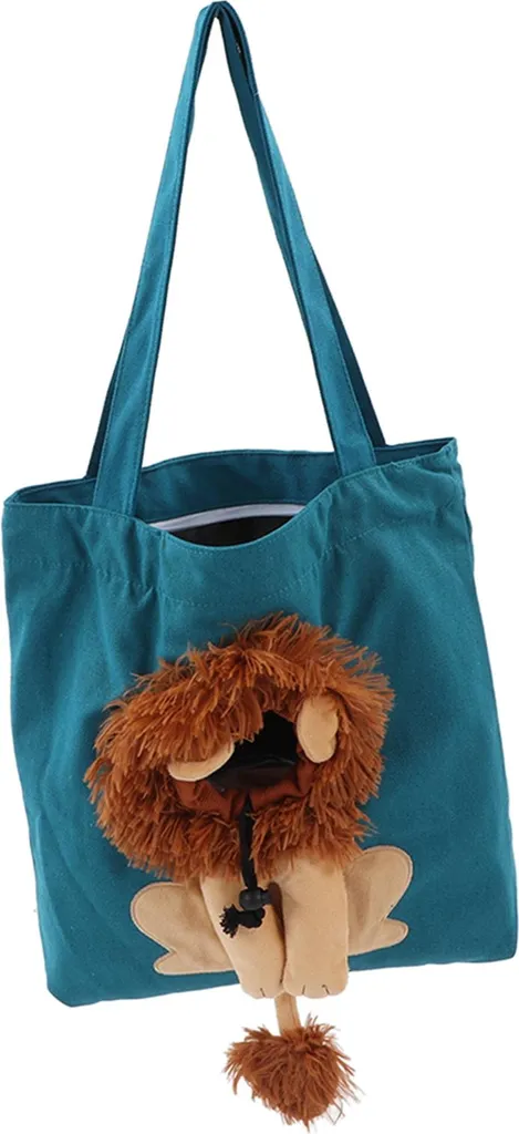 Borsa Trasporto Animali Leone in Tela - Trasportino Morbido Tracolla