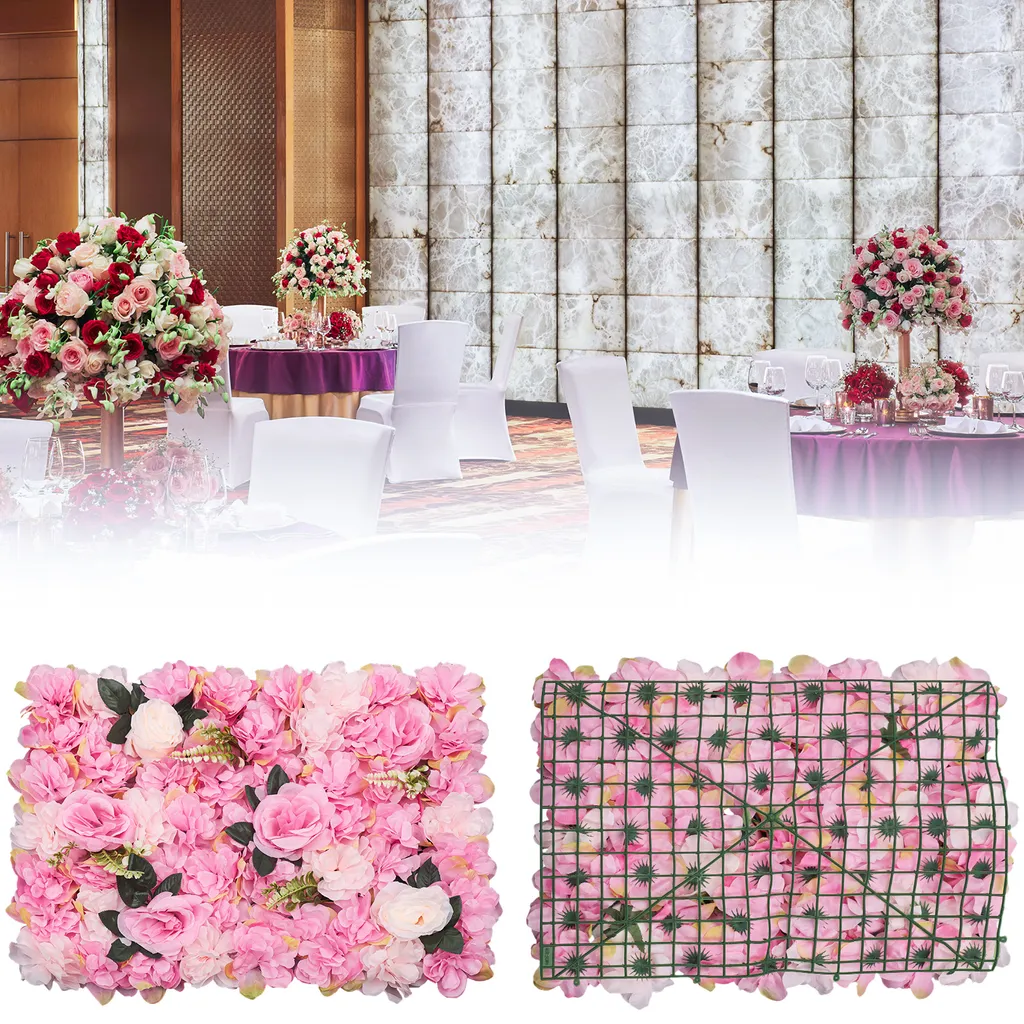 Panneau de fleurs artificielles mural 12pcs pour décoration mariage