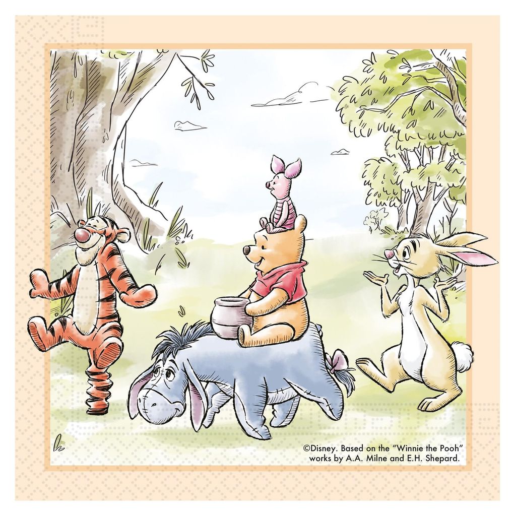 Disney Winnie Puuh Loves Nature 20 Stk Serviette 33x33 cm Produktbild 