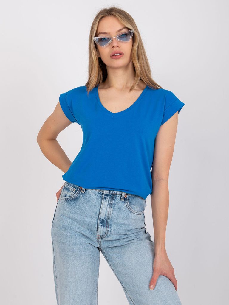 Rue Paris Damen T-Shirt Carly Dunkel blau m