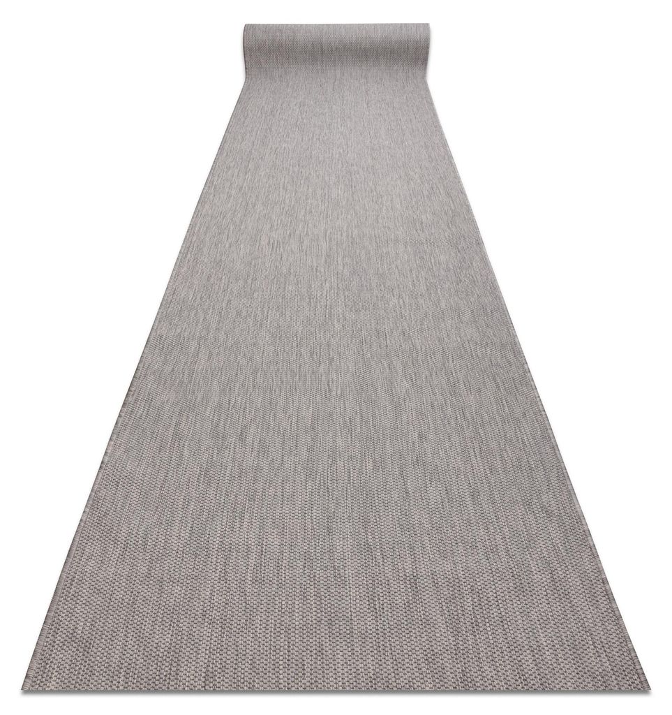 Läufer SISAL SION Melange flach gewebt grau 100cm Grau 100x780 cm