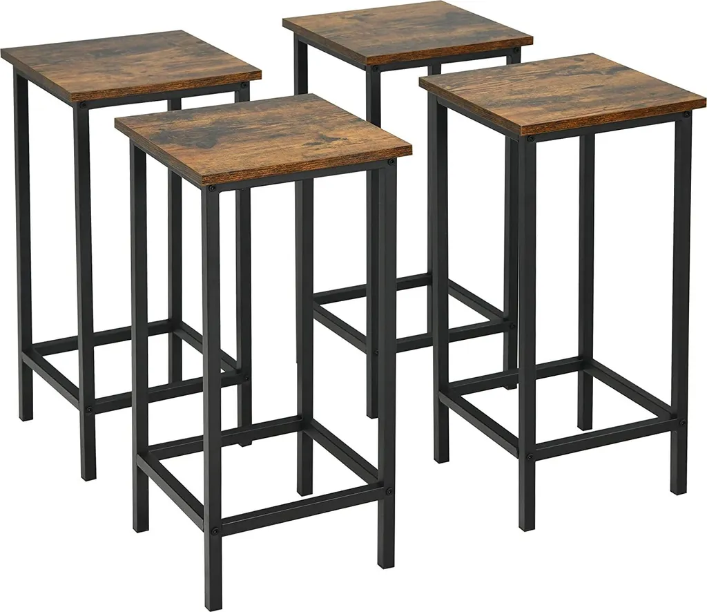 Tabouret de Comptoir pour Cuisine et Salle à Manger Vintage - Pack de 4