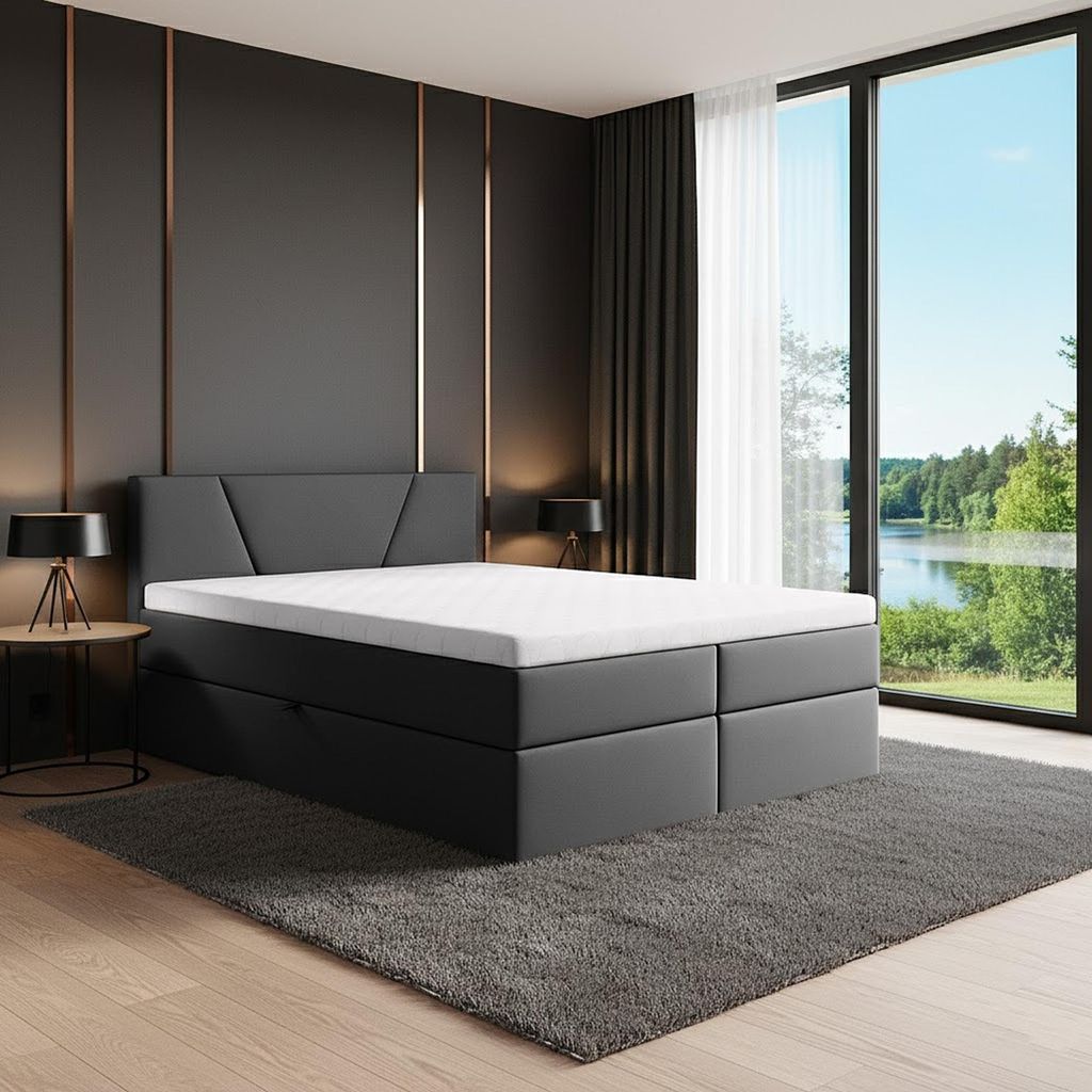 Best For Home Jubilee Bonell Box Spring Bed with Topper (200 x 200 cm, Trinity 33)