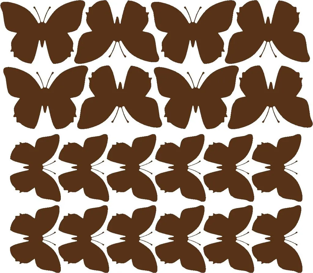 Décorer une chambre avec 20 papillons muraux marron mat - Style nature