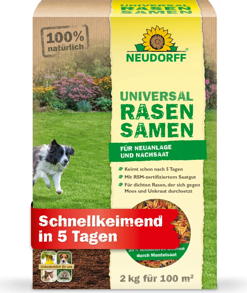 Refaire sa Pelouse avec Neudorff UniversalLawnSeed 2 kg - Usage Intense