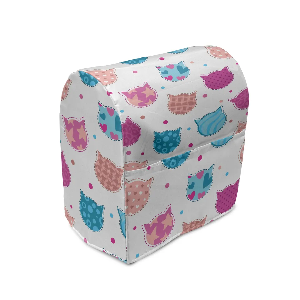Housse de Protection Mixeur Motif Chat Rose et Bleu avec Poches Latérales