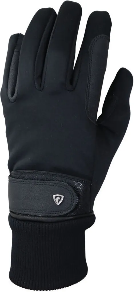 Gants d'équitation Hy BZ4347 en cuir et Thinsulate, coloris noir, taille S