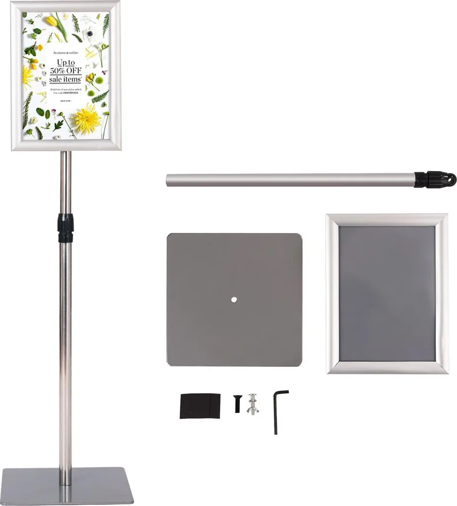 Offerta Set 2 Supporti Pubblicitari A4 COSTWAY Argento Metallo - 5