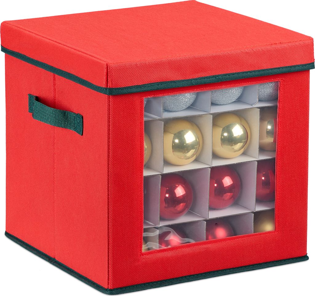 Scatola porta palline di Natale Relaxdays, per 64 palline, Immagine del prodotto 
