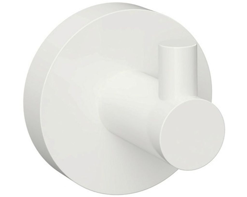 Wandhaken WHITE aus weißem Messing 5,5cm BEMETA Ihre Auswahl: Ohne Klebestreifen,