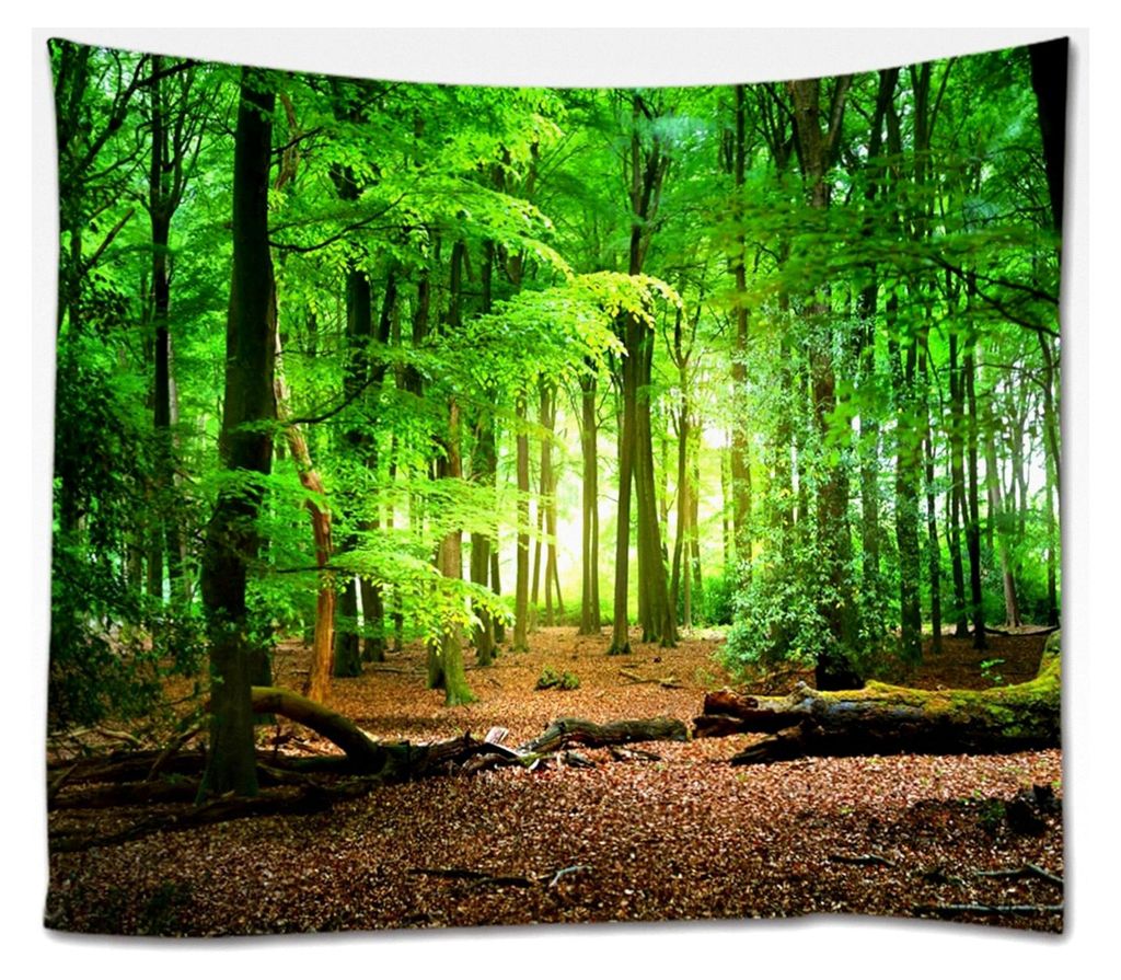 Wald-Wandteppich, Naturmotiv, Wandbehang für Schlafzimmer, Wohnzimmer, Wohnheim, Heimdekoration (200 x 150 cm)