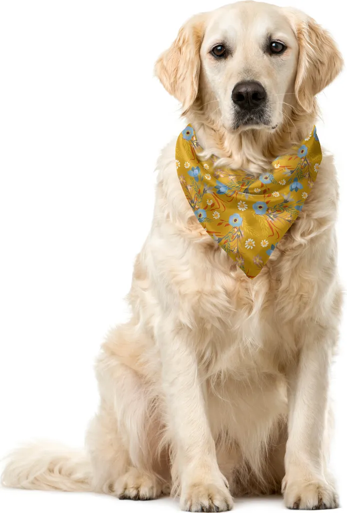 Bandana Cane Vintage Flowers ABAKUHAUS 55x55 cm - Accessorio Pet Chic