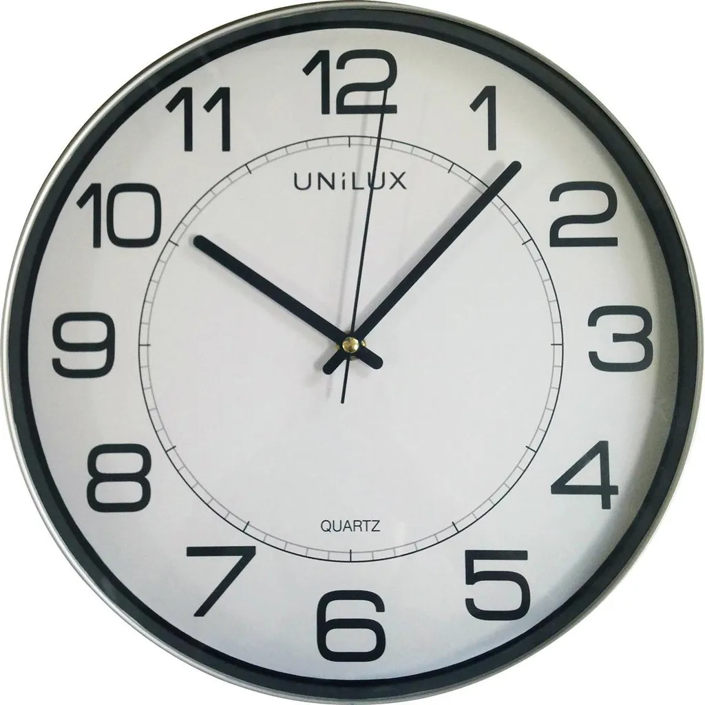Horloge à quartz magnétique UNiLUX MAGNET silencieuse coloris gris métal