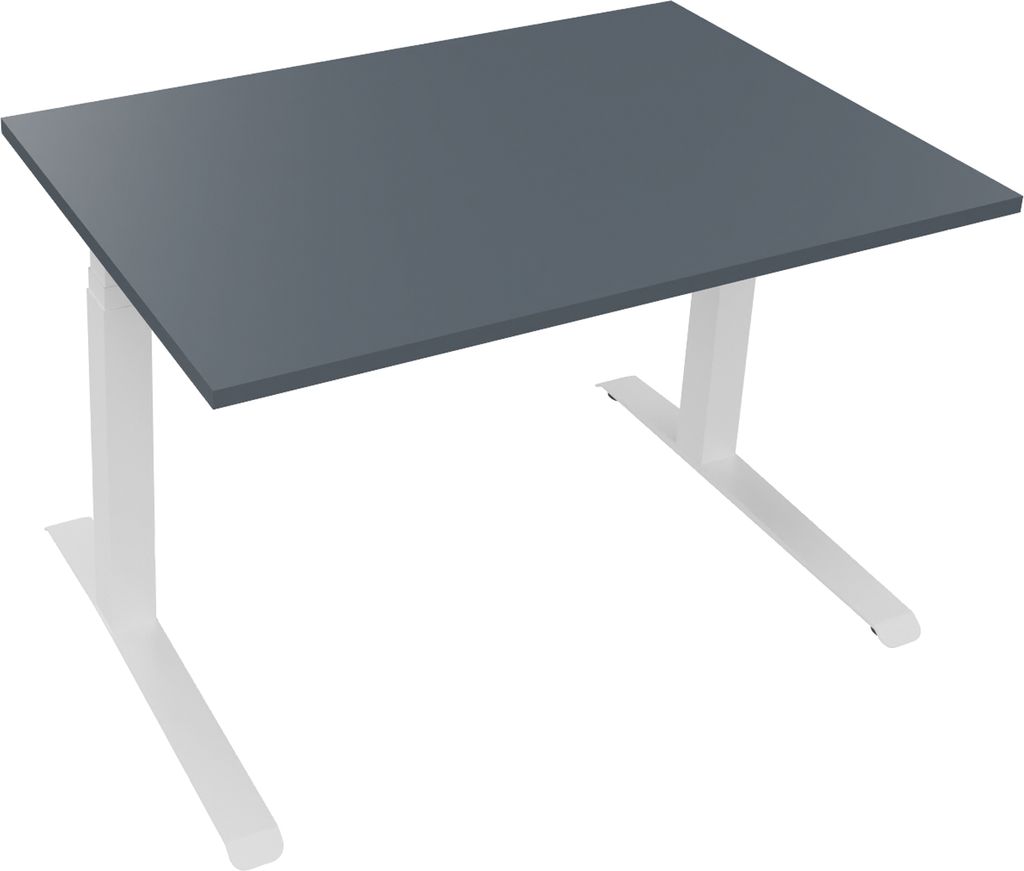 Sitz-/Stehtisch Kufe Doppels. Quad. B1200xT800xH645-1275 ws/Lavagrau