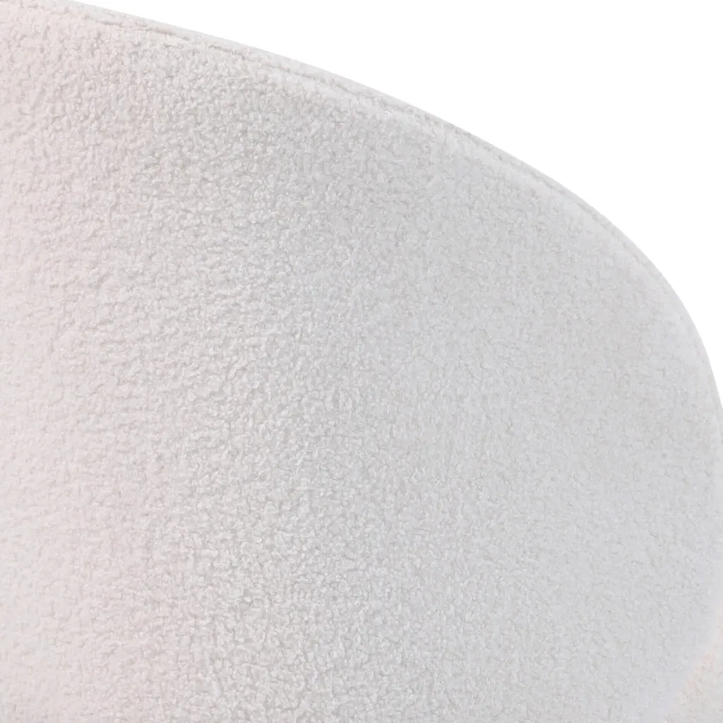 Chaise Confortable et Stable en Tissu Teddy Crème pour Salle à Manger
