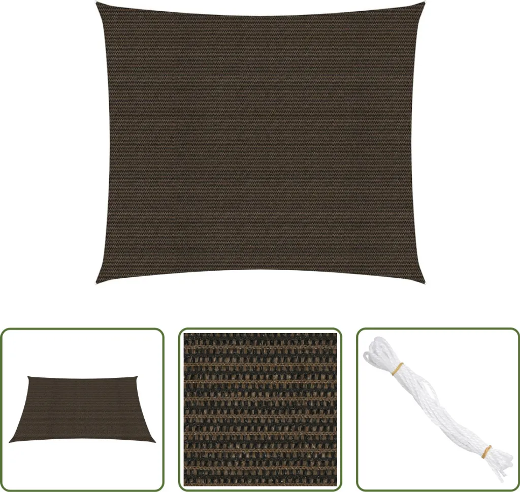 Tenda da Sole Marrone 2.5x3m HDPE 160g | Ombreggiante Living Store