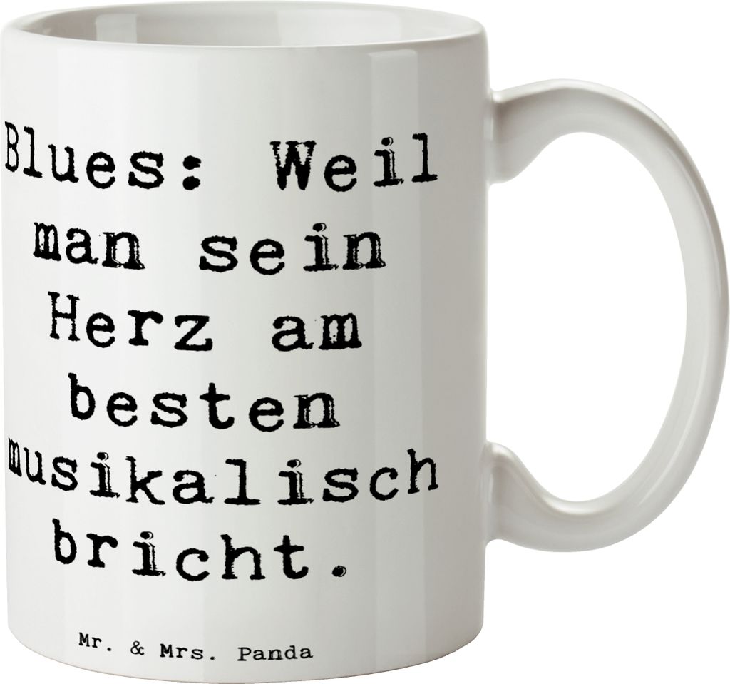 Mr. & Mrs. Panda Tasse Spruch Blues MelodiedesHerzens - Weiß - Geschenk, afroamerikanische Kultur, cappuccinotasse, Becher, Geschenke für Musikfa...