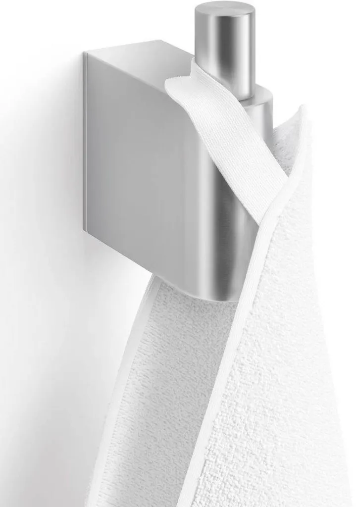 Patère murale pour salle de bain Zack Atore en métal brossé mat 5cm