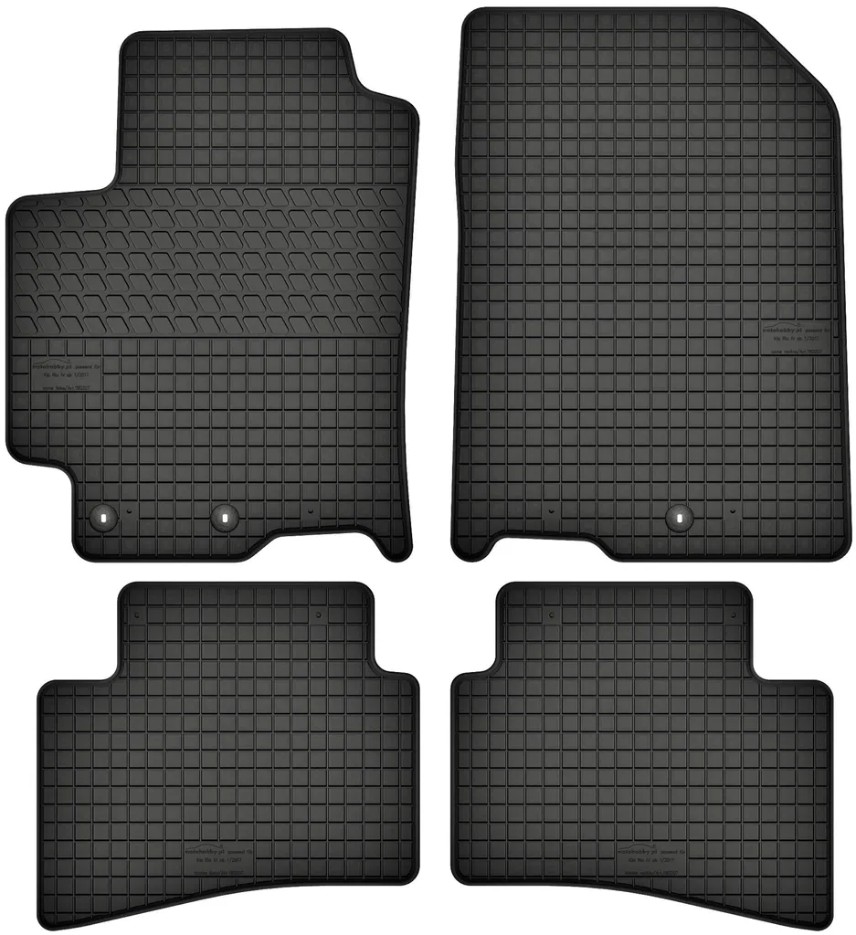 Set 4 Tappetini Auto Gomma Kia Rio IV 2017+ Neri - Qualità Premium