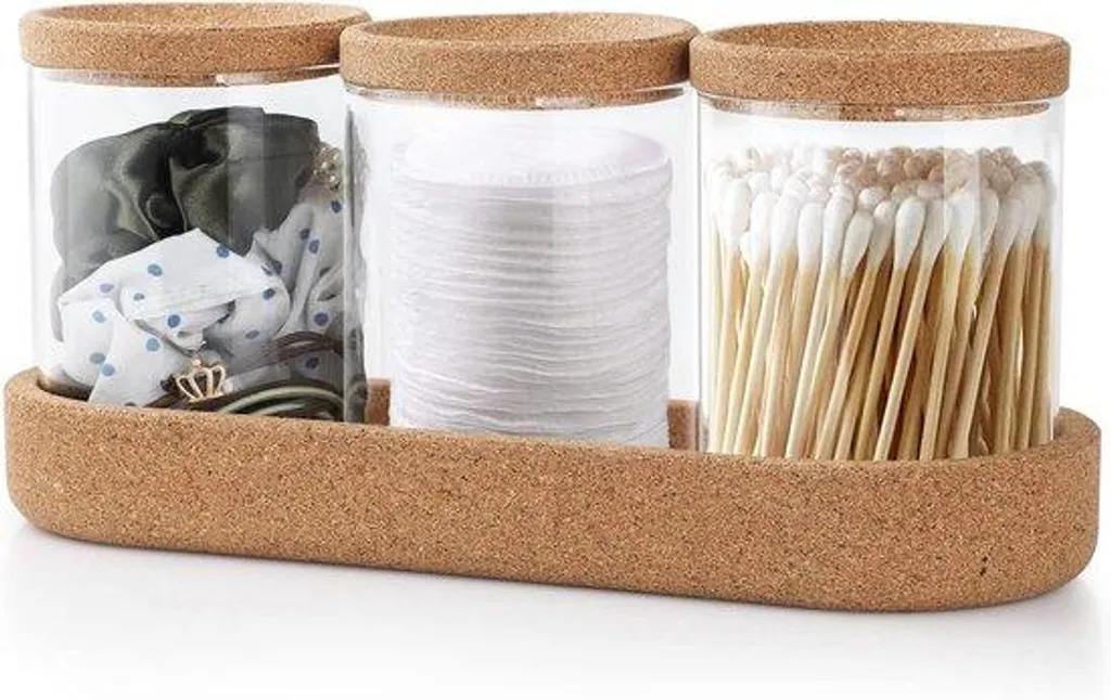Rangement maquillage transparent pour coiffeuse avec compartiment