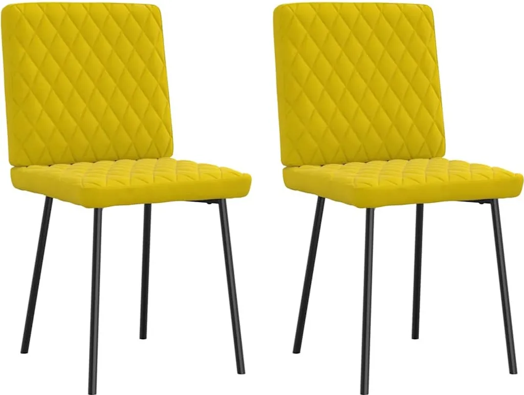 Offerta Set 2 Sedie Velluto Giallo | Sedie Cucina Imbottite Moderne