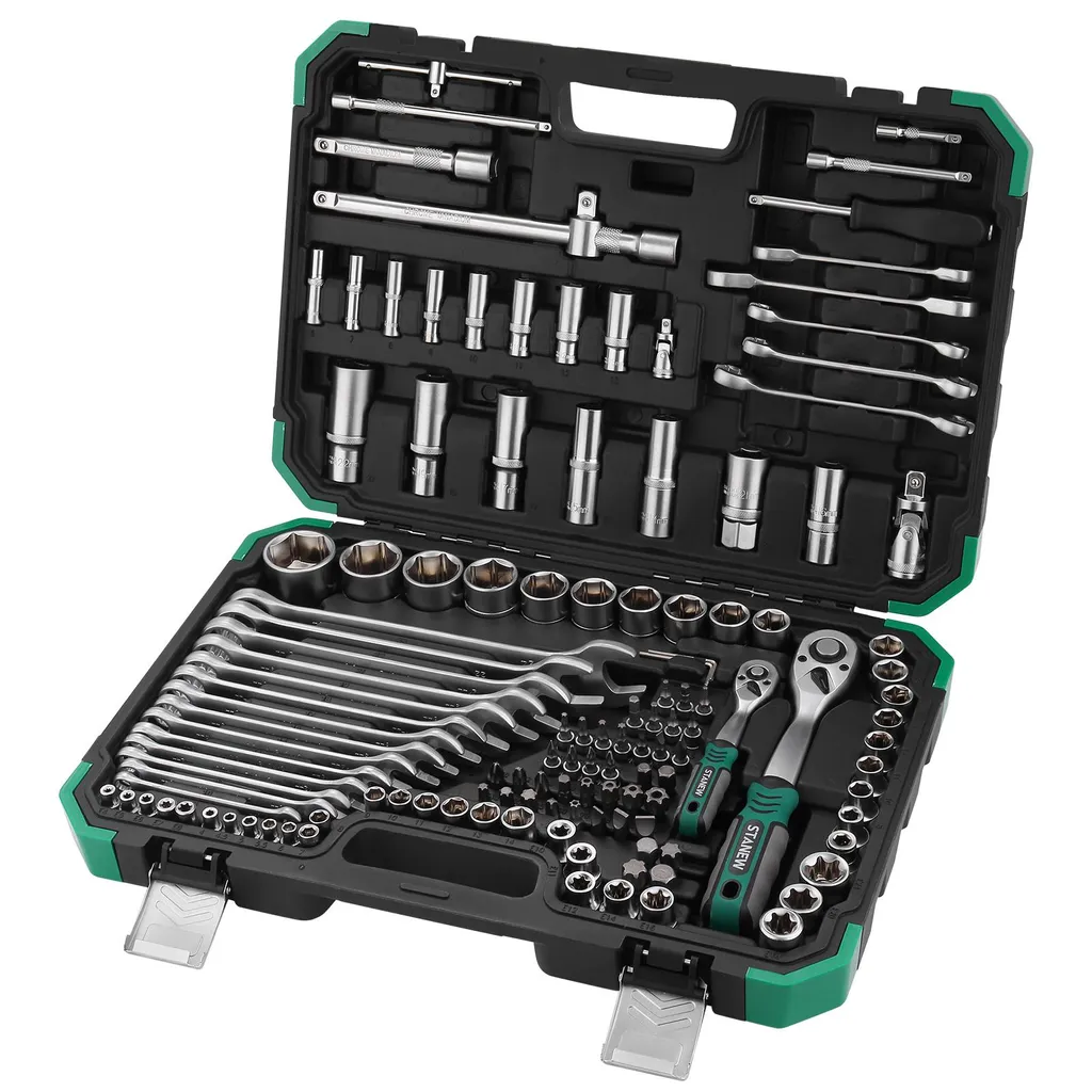STANEW Coffret de Douilles 131 Pièces et Embouts 1/4" 1/2" en Acier CR-V