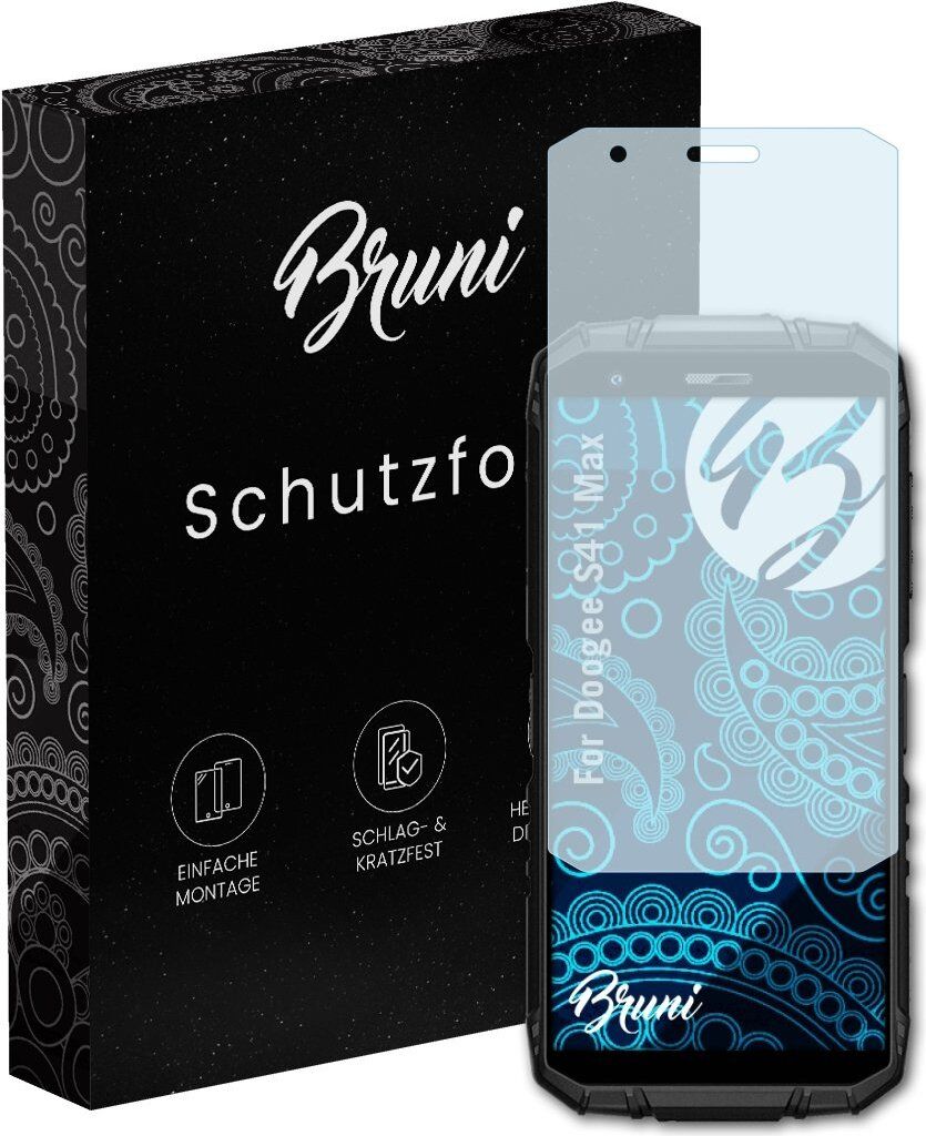 Bruni Basics-Clear 2x Schutzfolie kompatibel mit Doogee S41 Max Folie