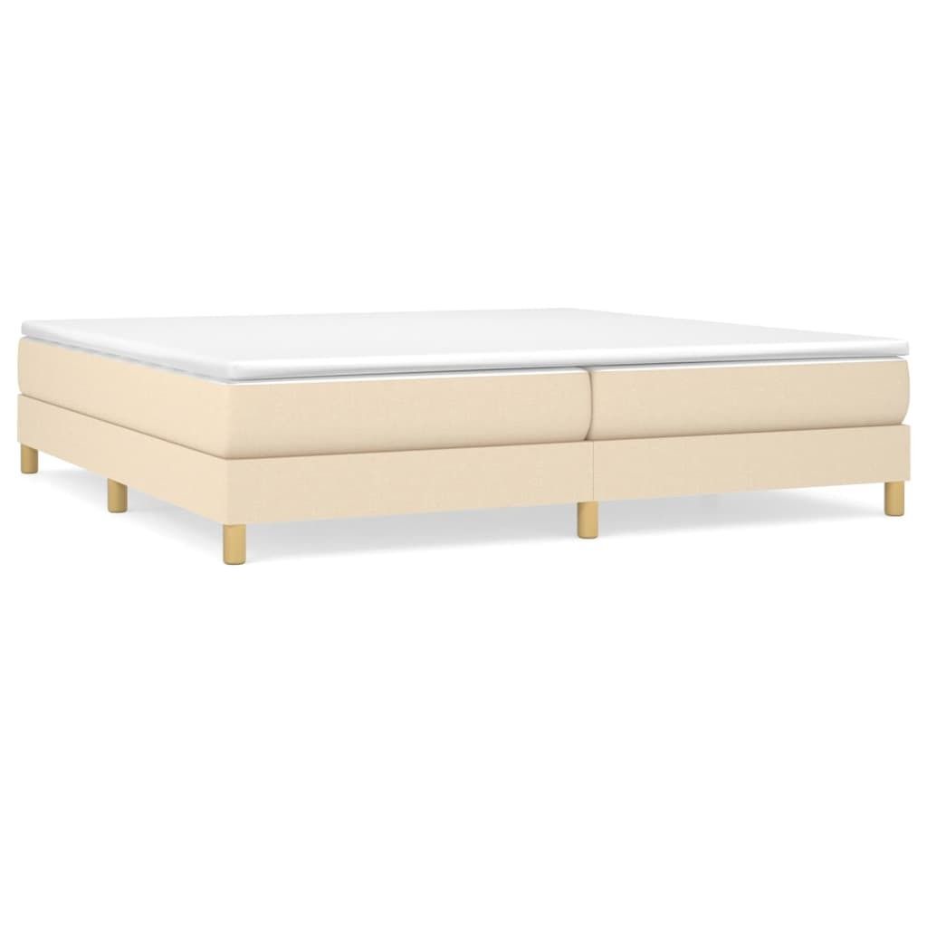 vidaXL Boxspringbett mit Matratze Creme 200x200 cm Stoff