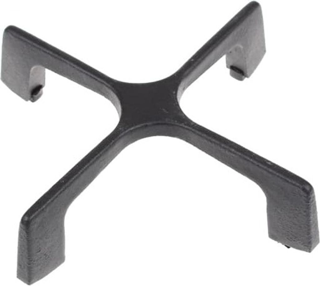 A black metal pan support for a stove.