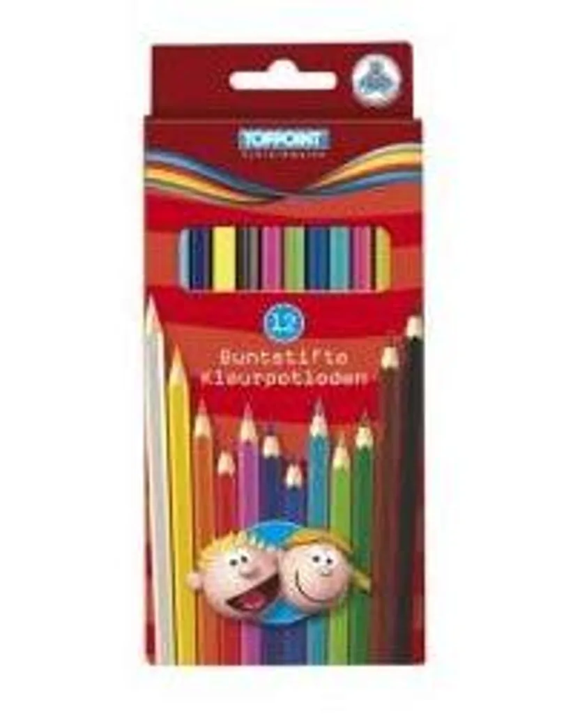 Pochette de 12 Crayons de Coloriage Triangulaires pour École et Loisirs