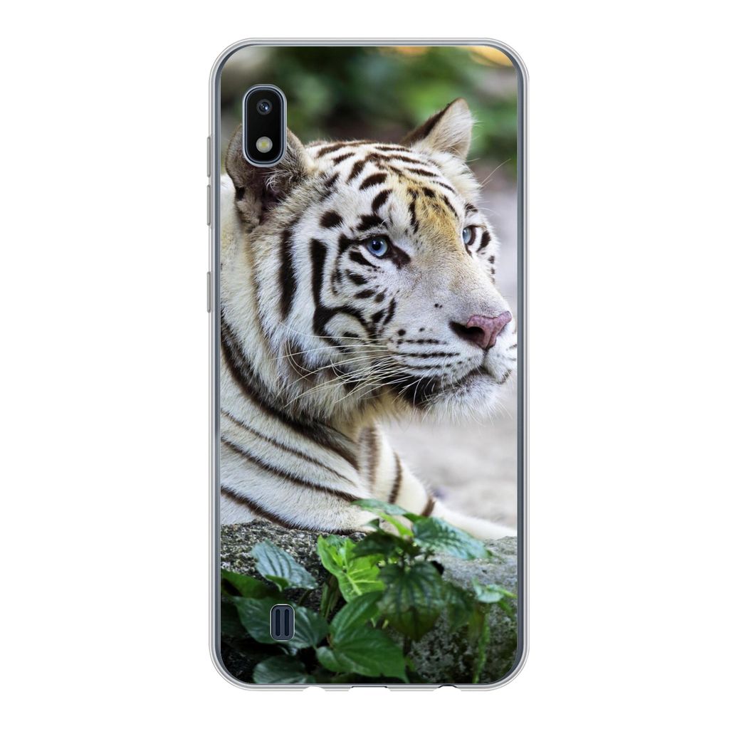 MuchoWow Handyhülle Schutzhülle Hülle für Samsung Galaxy A10 Tiger - Weiß - Sand Silikon Softcase Handy Hülle - Schutzhülle